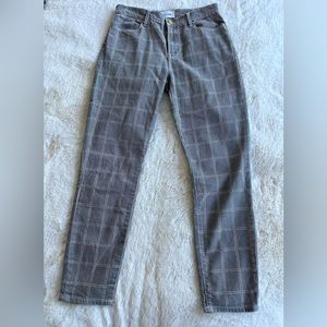 Frame Le high skinny crop window pane plaid pants size 27
